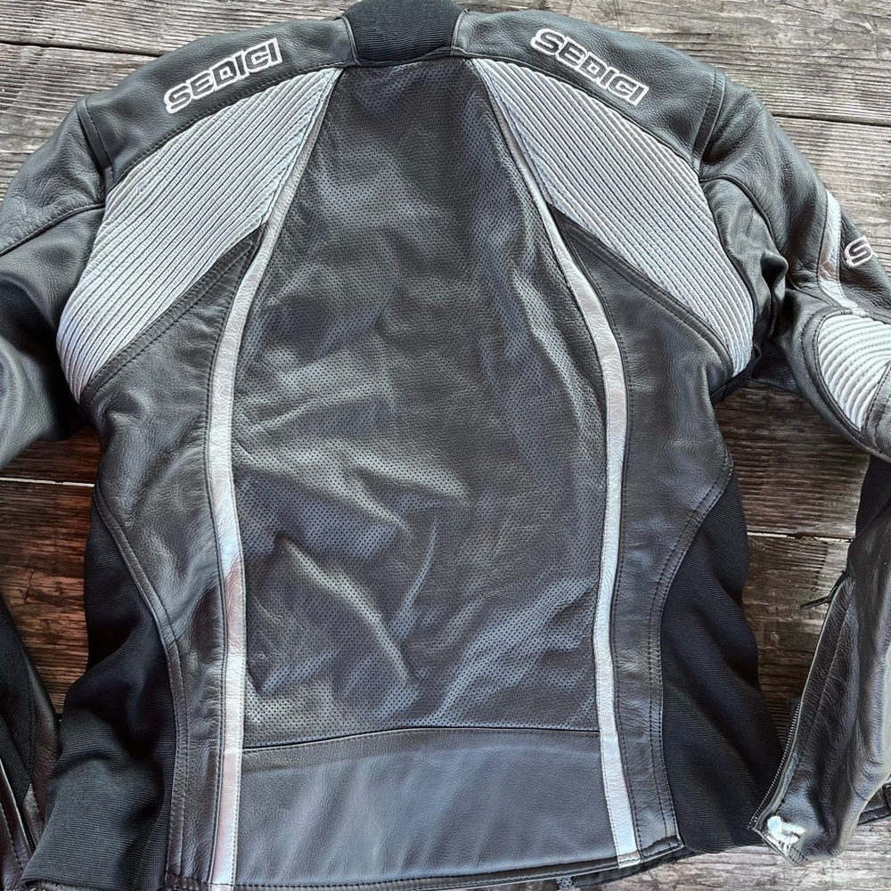 SEDICI BLACK LEATHER MOTO JACKET, racing jacket, no hardware, Womens XS - Picture 10 of 10